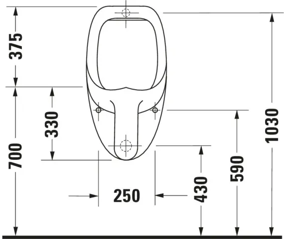 Urinal Ben, Zulauf von hinten absaugend, ohne Deckel, ohne Fliege, weiß