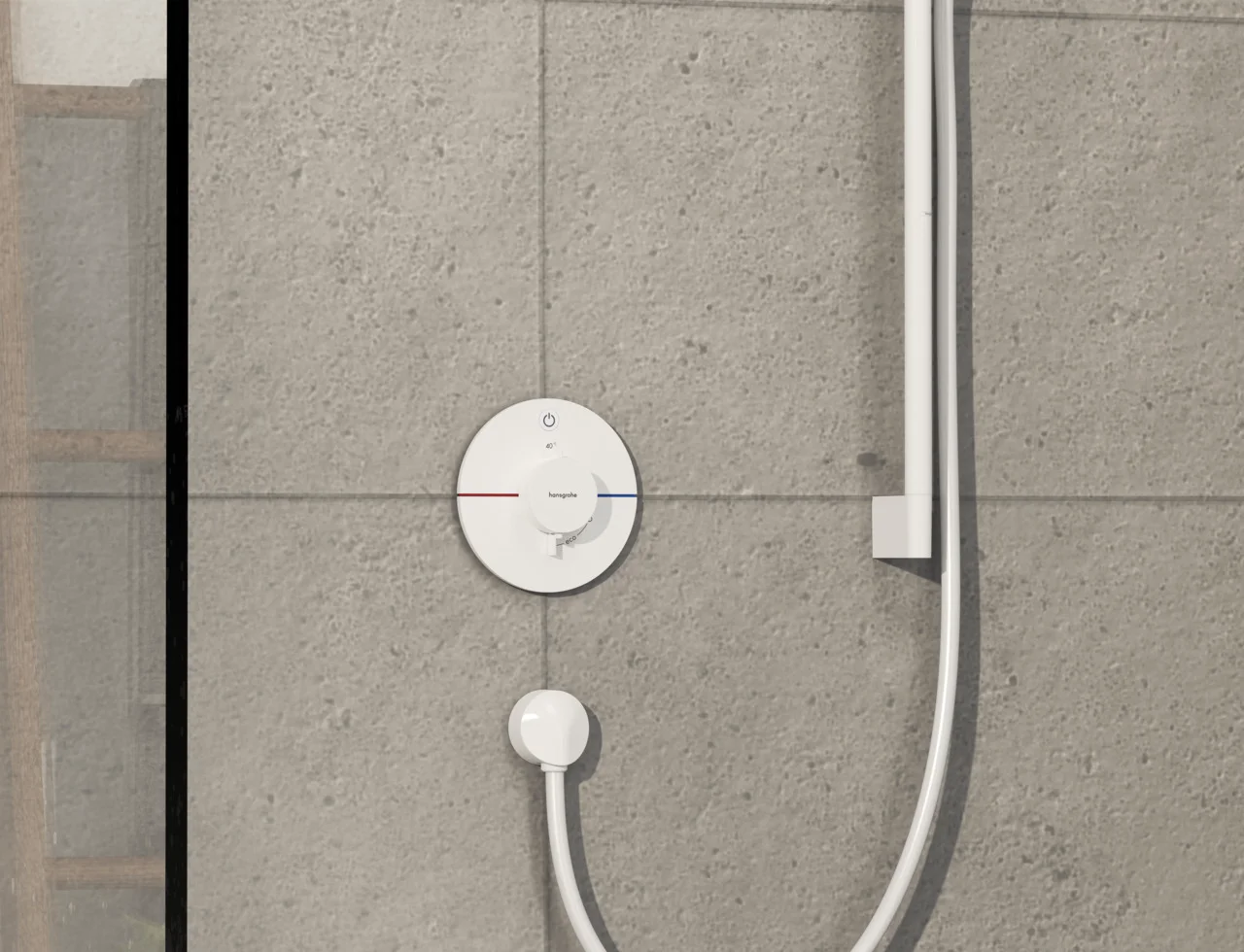 Hansgrohe ShowerSelect Comfort S Thermostat Unterputz, Mattweiß, 1 Verbraucher, flache Rosette, einfache Installation