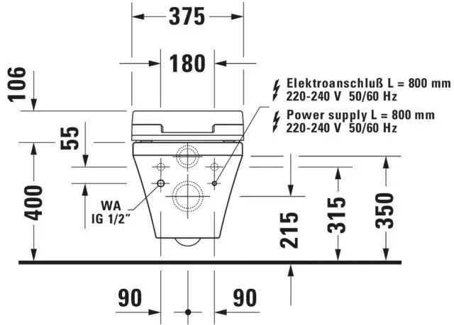 Duravit WC-Sitz mit Unterdusche (elektrisch) „SensoWash® Slim“