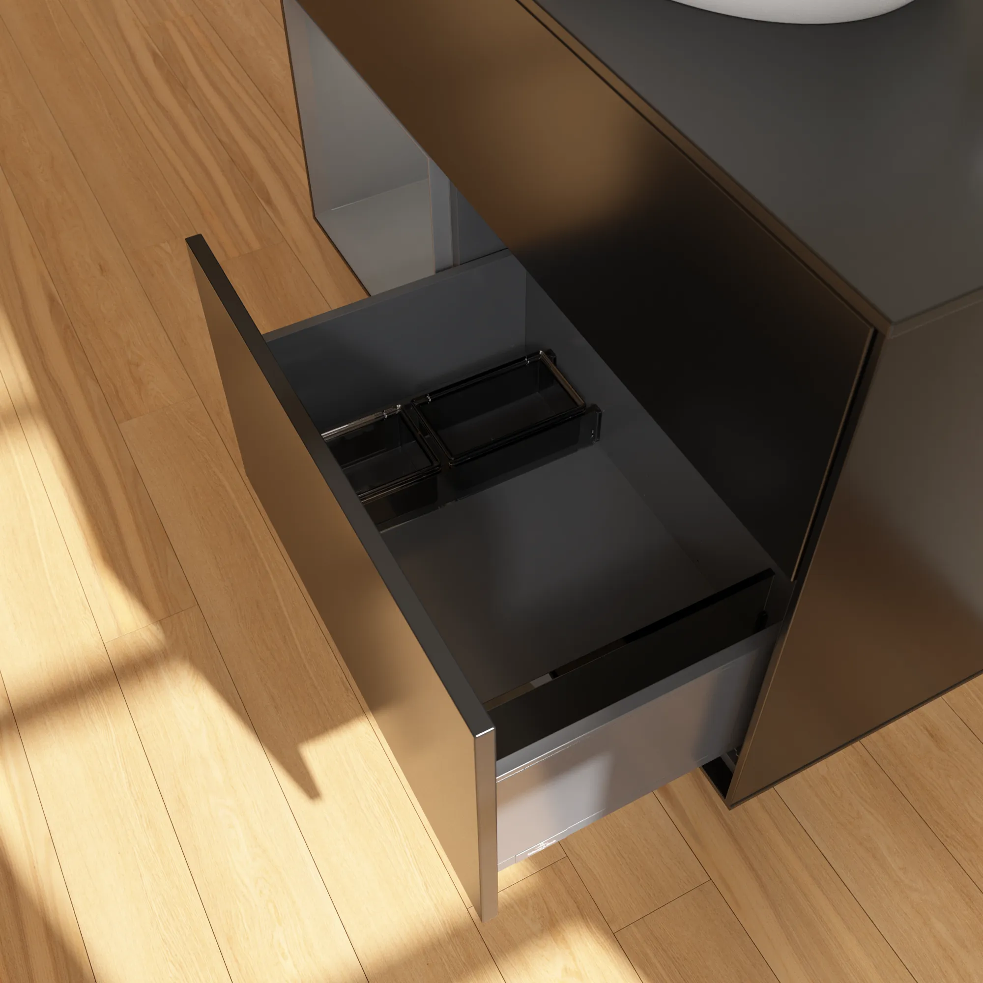 Villeroy & Boch Waschbeckenunterschrank Finion G89, 1000 x 603 x 501 mm, Black Matt Lacquer, mit Beleuchtung und Push-to-open Funktion Villeroy & Boch Waschbeckenunterschrank Finion G89, 1000 x 603 x 501 mm, Black Matt Lacquer, mit Beleuchtung und Push-to-open Funktion
