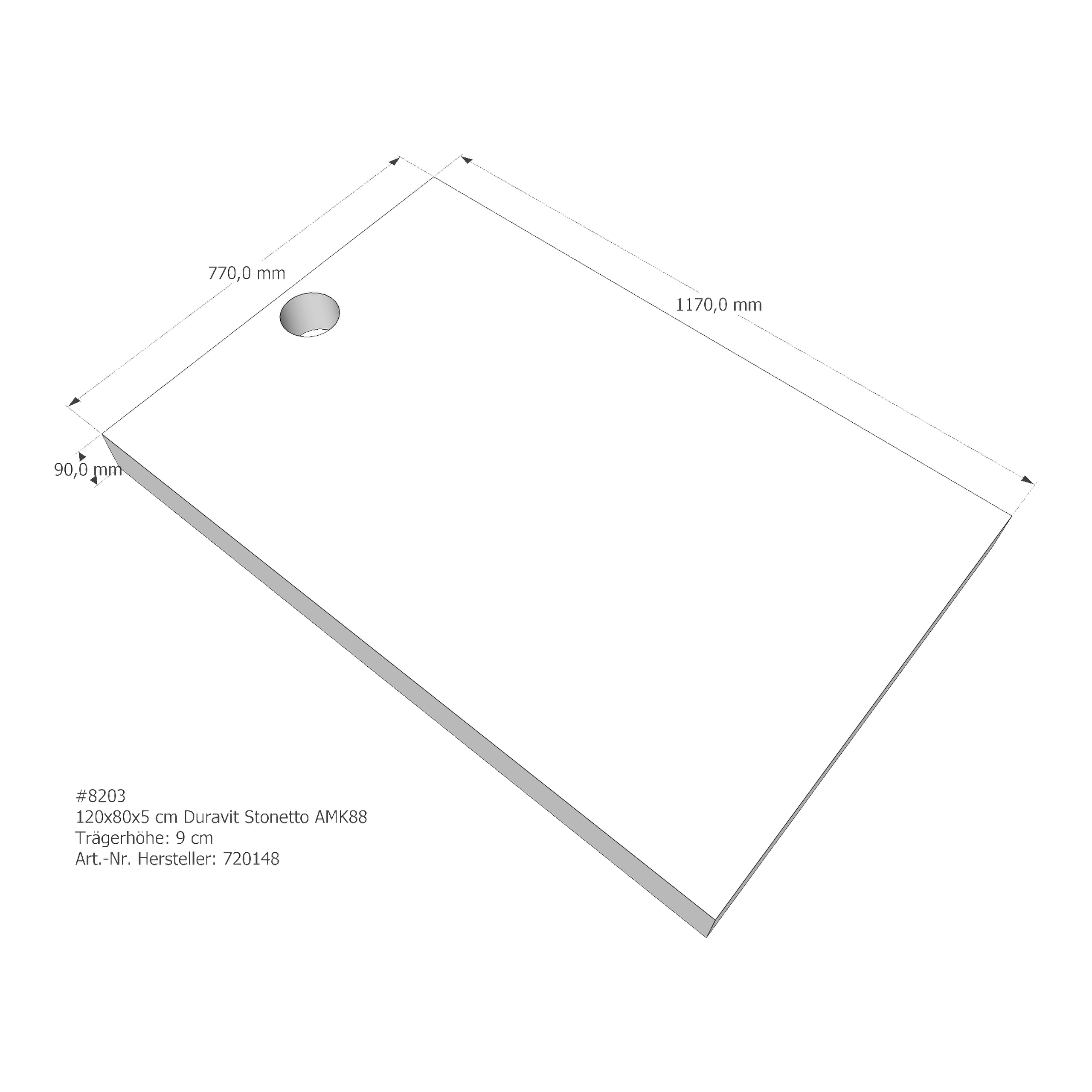 Duschwannenträger für Duravit Stonetto 120 × 80 × 5 cm Breite: 80 cm / Länge: 120 cm Duschwannenträger für Duravit Stonetto 120 × 80 × 5 cm Breite: 80 cm / Länge: 120 cm
