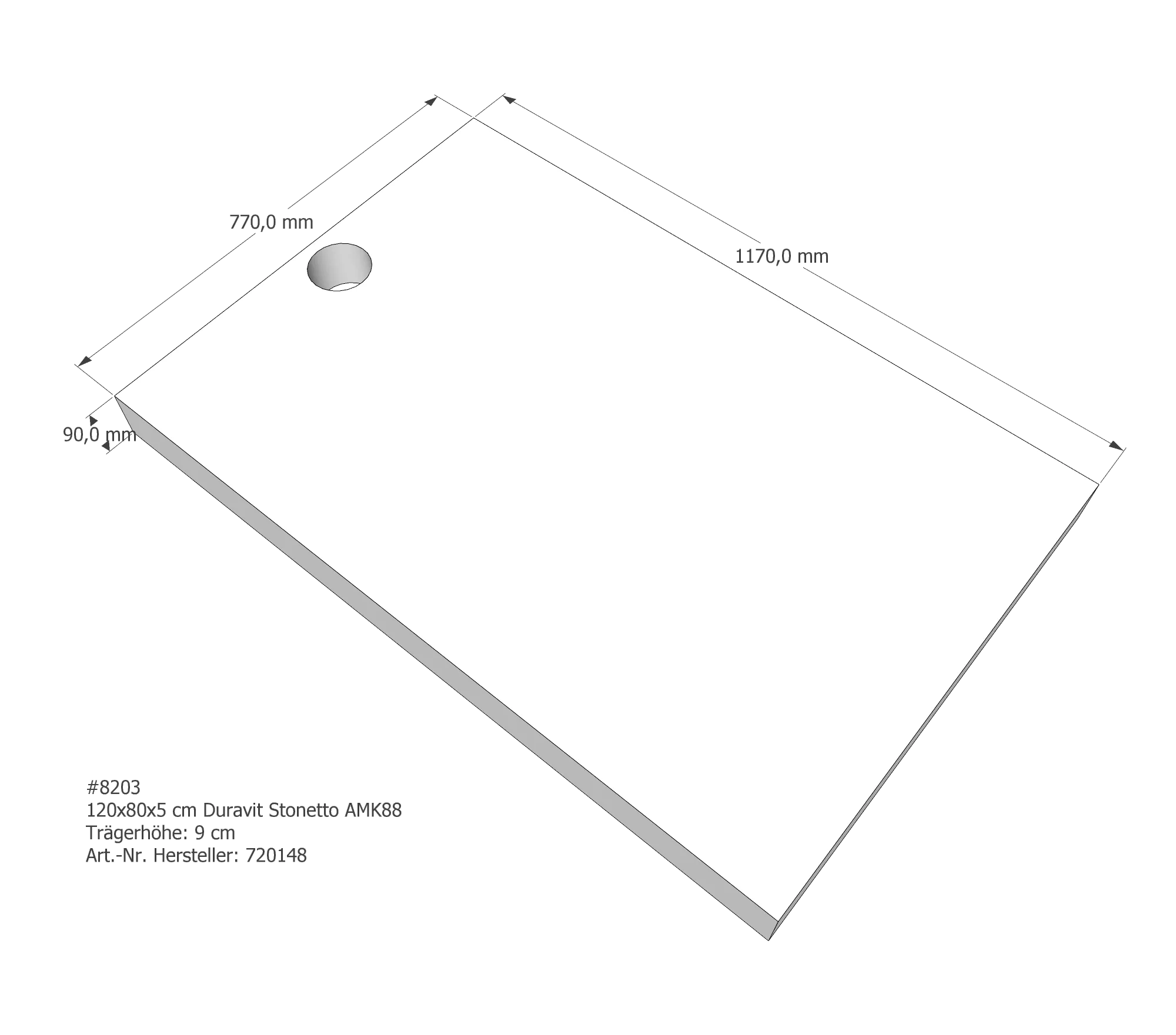 Duschwannenträger für Duravit Stonetto 120 × 80 × 5 cm Breite: 80 cm / Länge: 120 cm Duschwannenträger für Duravit Stonetto 120 × 80 × 5 cm Breite: 80 cm / Länge: 120 cm