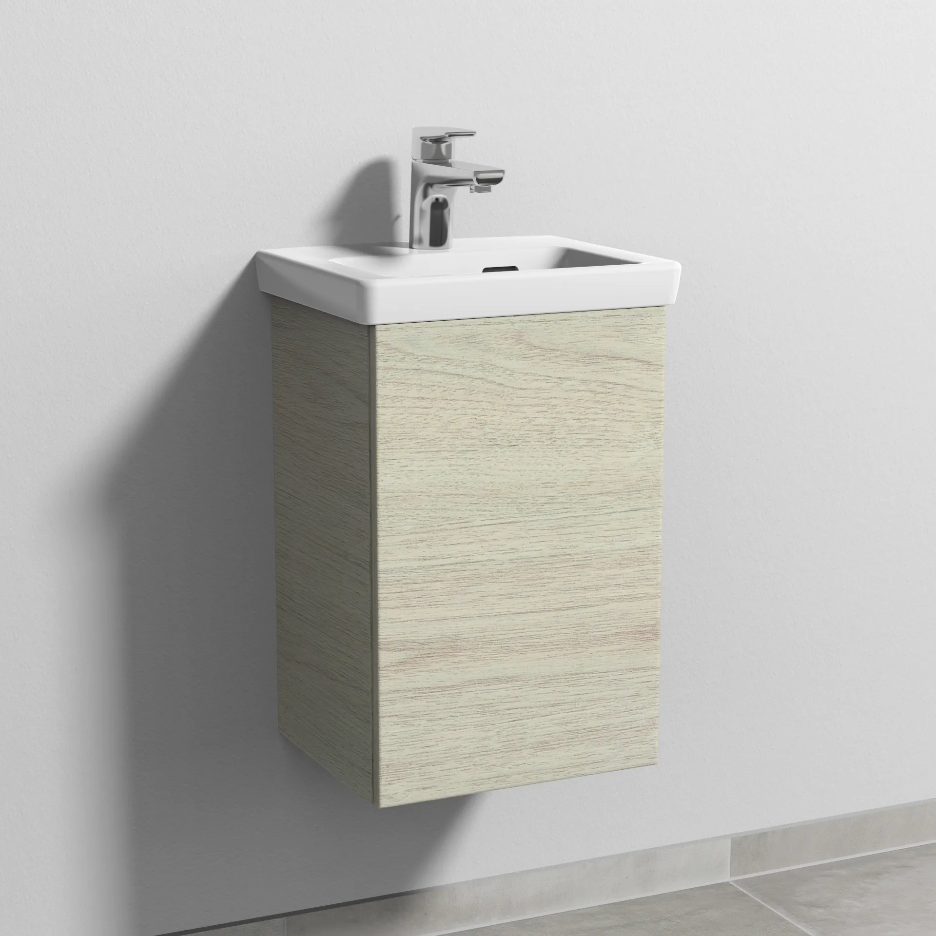 Sanipa Waschtischunterschrank „3way“ 335 × 517 × 293 mm in White Oak, Anschlag rechts