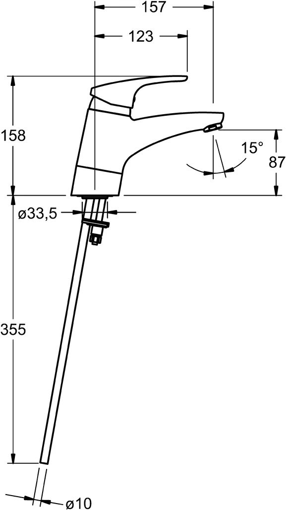 HansaMIX Waschtischarmatur Einhebelmischer HansaMIX 0118 Kupferrohr Ausladung 157 mm DN15 Chrom HansaMIX Waschtischarmatur Einhebelmischer HansaMIX 0118 Kupferrohr Ausladung 157 mm DN15 Chrom