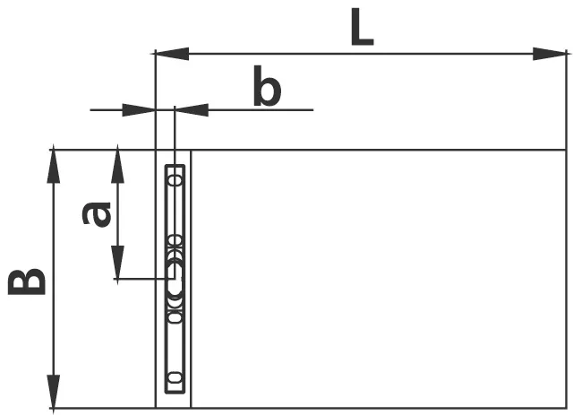 Duschelement mit Unterbau Rinne wandseitig „Line“ 90 × 80 cm