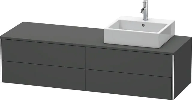 Duravit Waschtischunterschrank wandhängend „XSquare“ 160 × 40 × 54,8 cm Graphit Matt