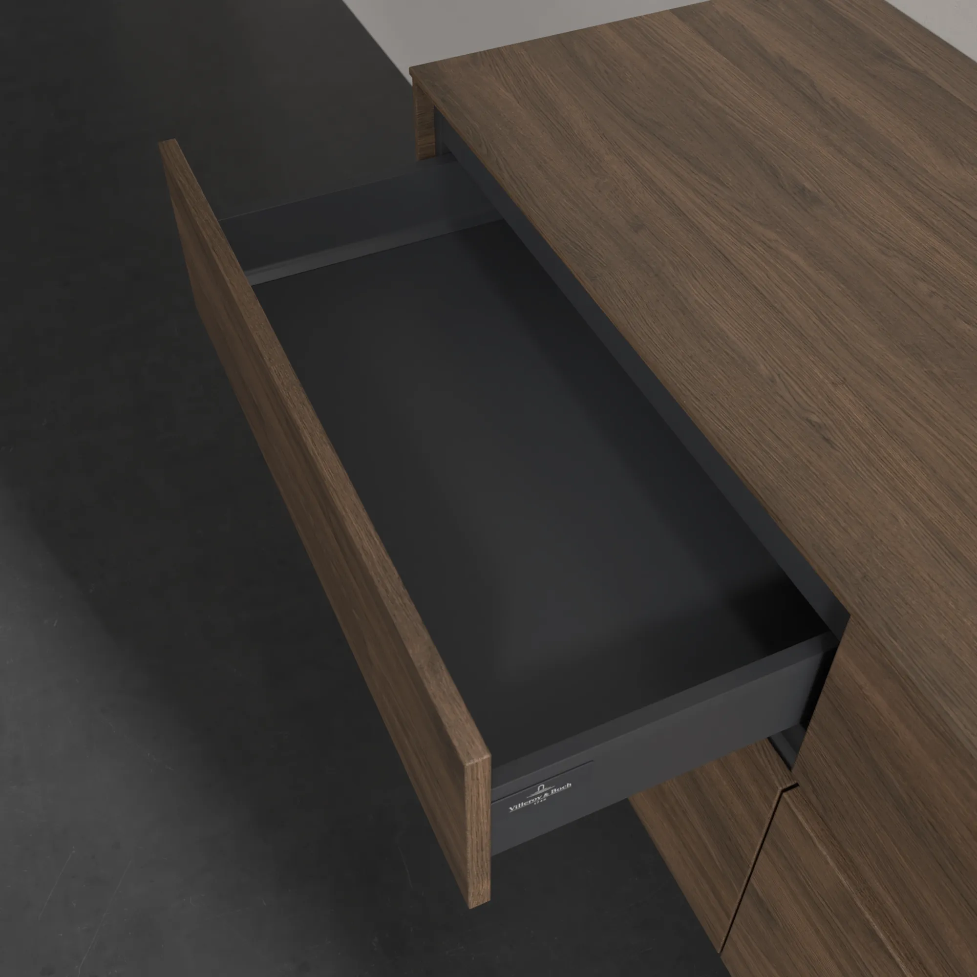 Villeroy & Boch Waschbeckenunterschrank Collaro Arizona Oak, 1400x548x500 mm, mit Beleuchtung und SoftClosing, Eckig