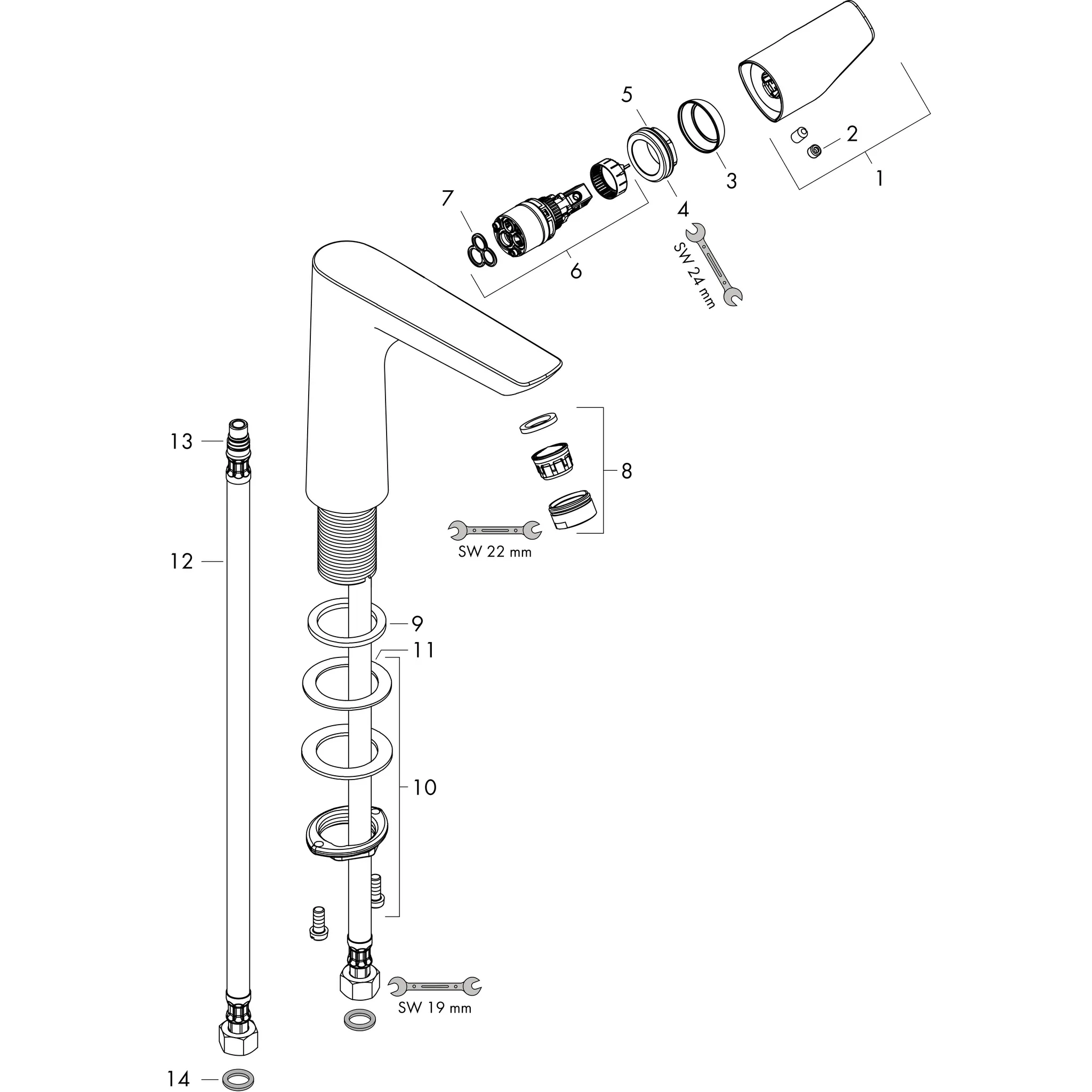 Hansgrohe Talis E Einhebel-Waschtischmischer 150, Chrom