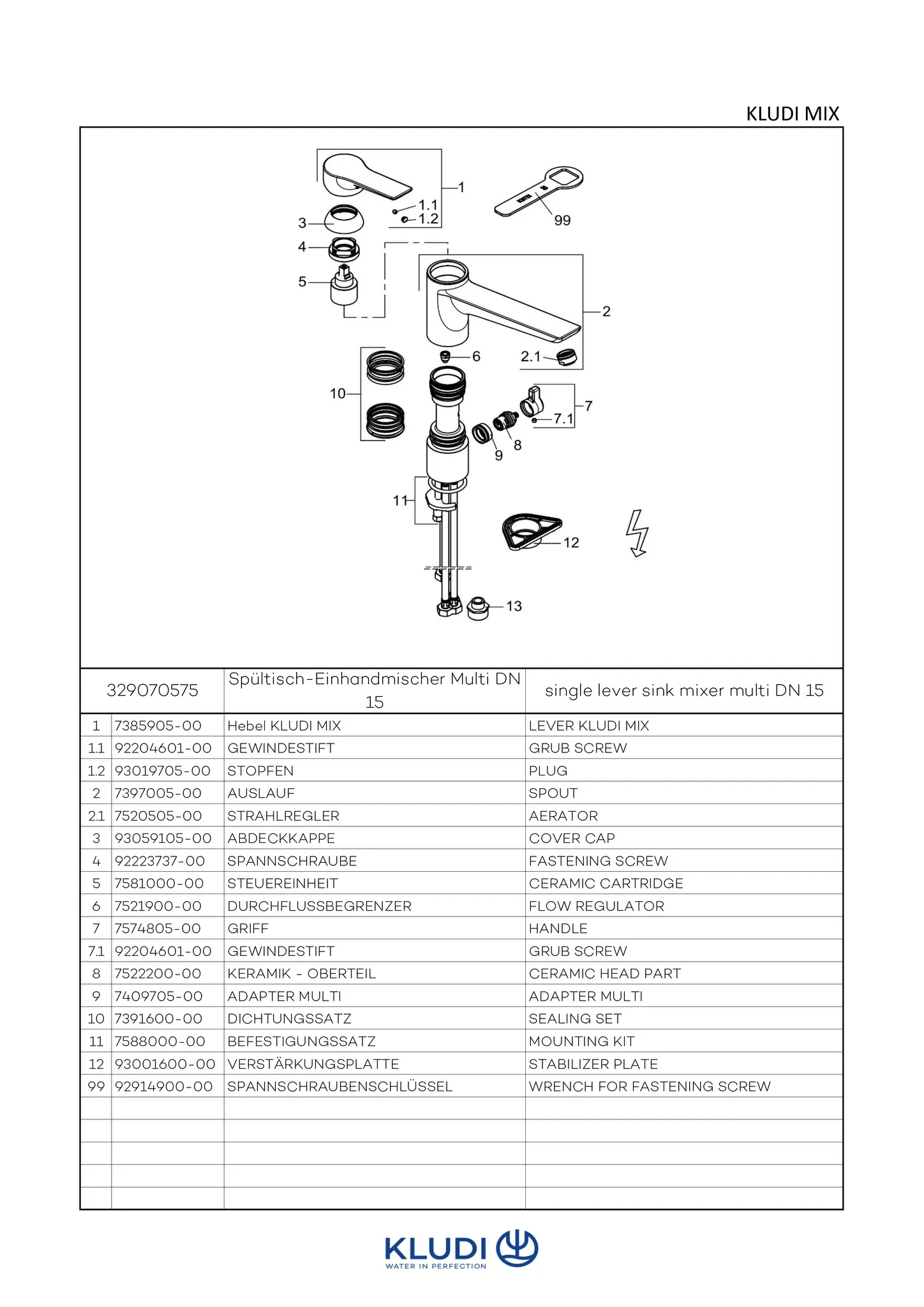 Kludi MIX Spültisch-Multi-Armatur DN 15, chrom, geschlossener Hebel, Niederdruck, für offene Heißwasserbereiter, ein Anschluss für Wasch-/Spülmaschine, Stand- und Einlochmontage Kludi MIX Spültisch-Multi-Armatur DN 15, chrom, geschlossener Hebel, Niederdruck, für offene Heißwasserbereiter, ein Anschluss für Wasch-/Spülmaschine, Stand- und Einlochmontage