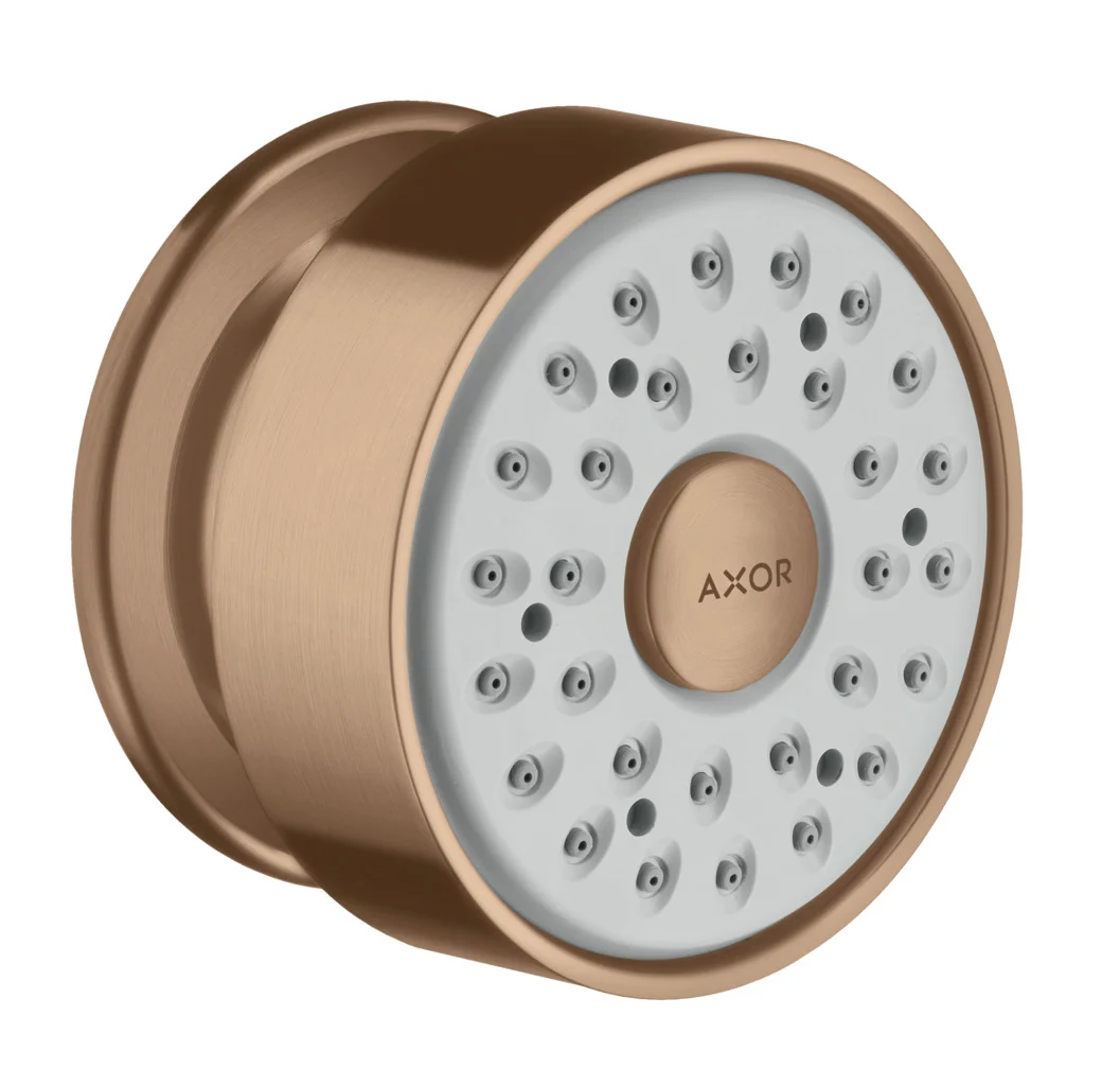 Hansgrohe AXOR Seitenbrause 1-Jet rund, Brushed Red Gold, Brausekopfgröße 65 mm, winkelverstellbar