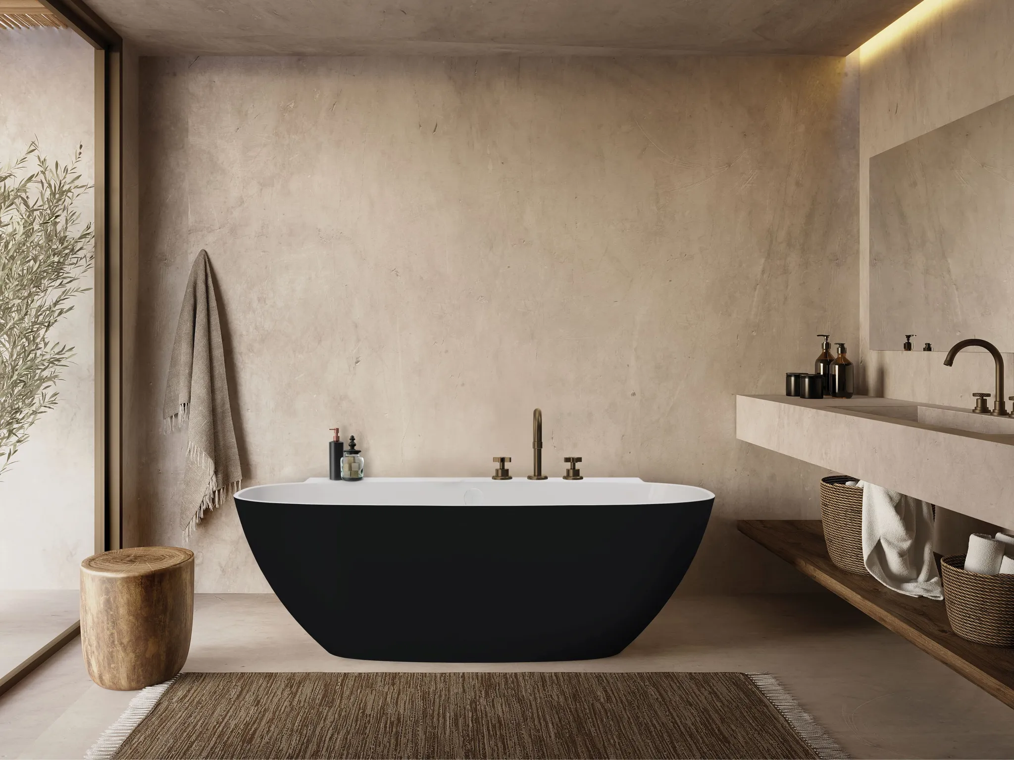 Hoesch Badewanne „LaBrillante“ vorwand rechteck 180 × 80 cm, mittig in Weiß (glänzend) / Schwarz (matt) Hoesch Badewanne „LaBrillante“ vorwand rechteck 180 × 80 cm, mittig in Weiß (glänzend) / Schwarz (matt)