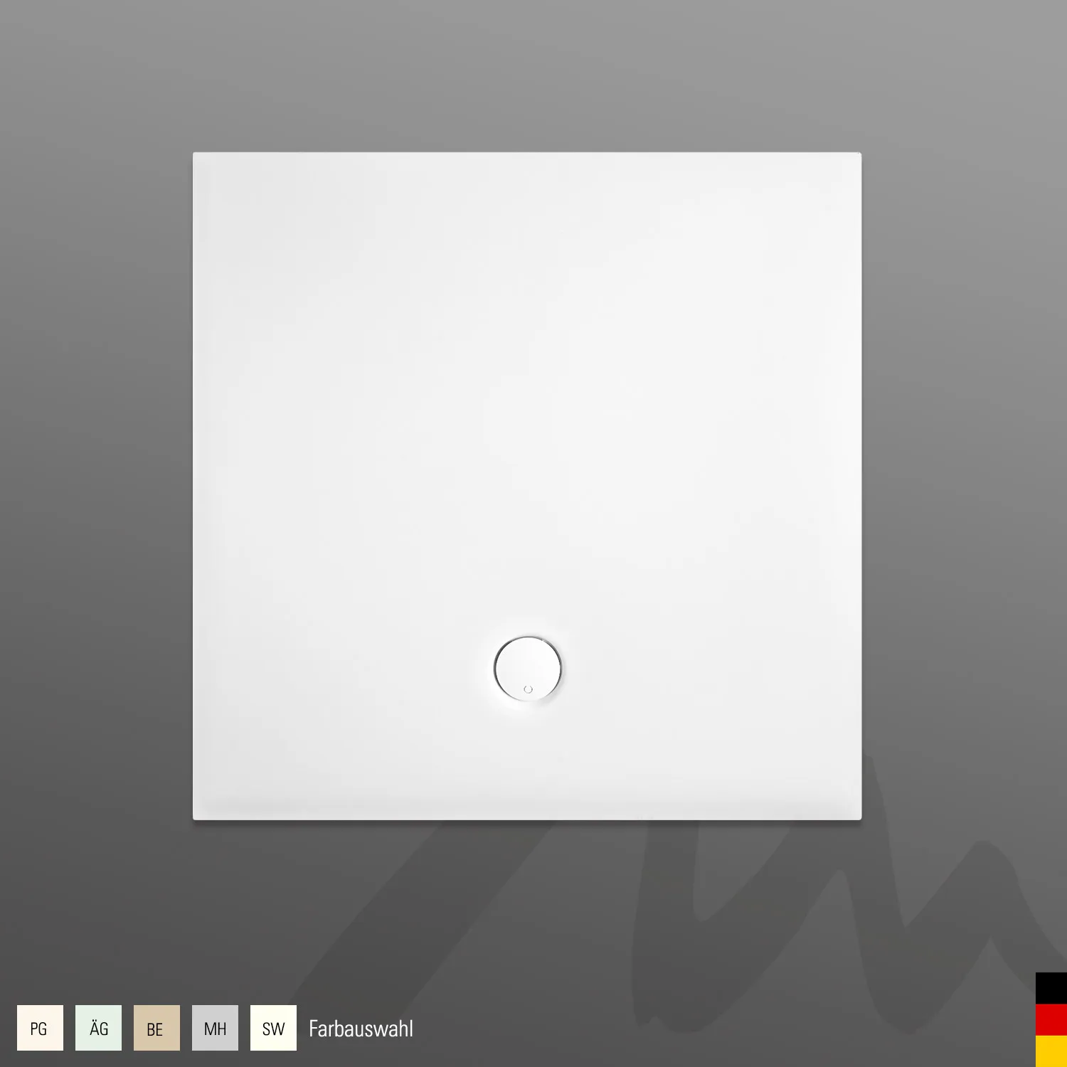 Mauersberger Duschwanne „isca“ 1200 × 1200 mm in Pergamon