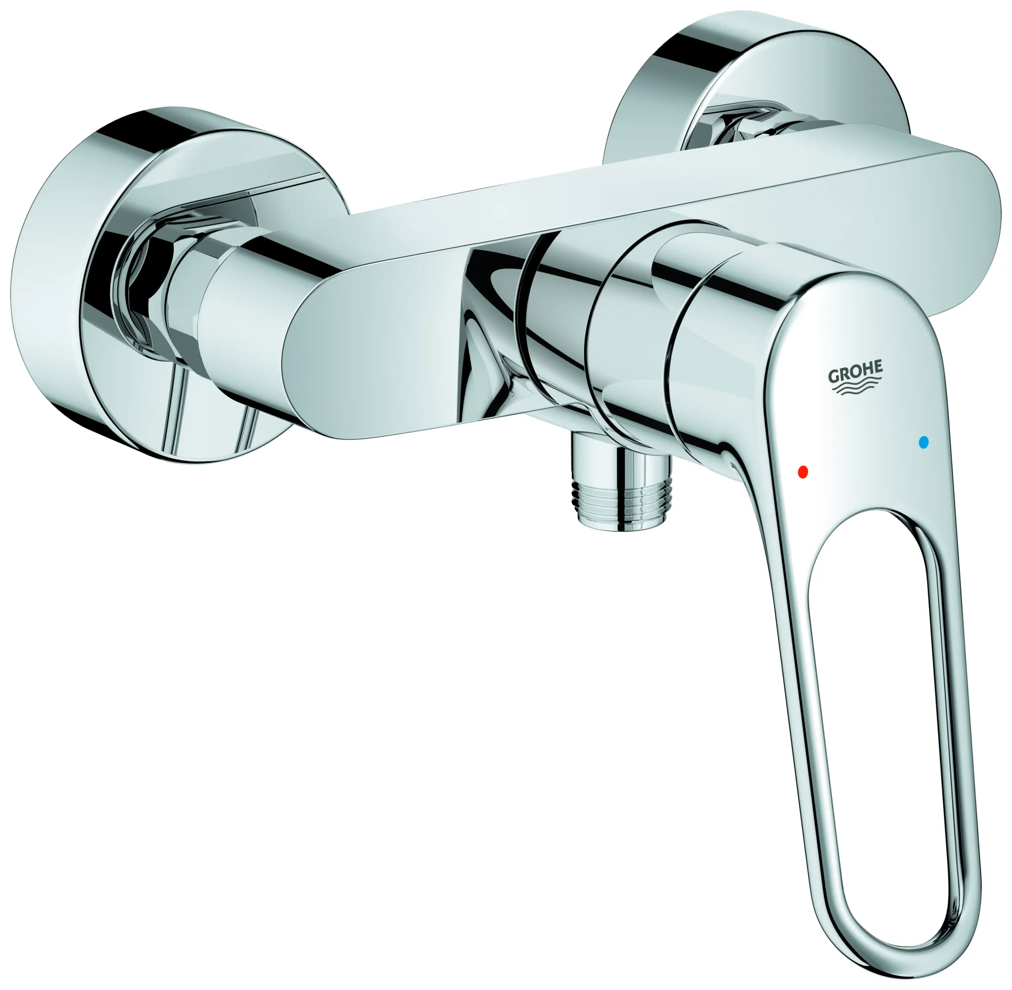 Einhand-Brausebatterie Eurosmart, 25242_3, Wandmontage, offener Metall-Hebelgriff, Temperaturbegrenzer, S-Anschlüsse, eigensicher, chrom Einhand-Brausebatterie Eurosmart, 25242_3, Wandmontage, offener Metall-Hebelgriff, Temperaturbegrenzer, S-Anschlüsse, eigensicher, chrom