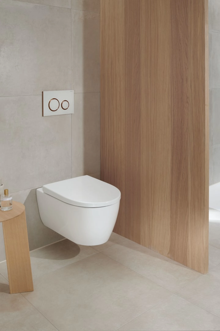 Geberit iCon Set Wand-WC Tiefspüler, geschlossene Form, Rimfree, mit WC-Sitz – 53 cm Tiefe, weiß, KeraTect Geberit iCon Set Wand-WC Tiefspüler, geschlossene Form, Rimfree, mit WC-Sitz – 53 cm Tiefe, weiß, KeraTect