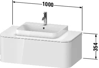 Duravit Waschtischunterschrank wandhängend „Happy D.2 Plus“ 100 × 35,4 × 55 cm in Weiß Hochglanz