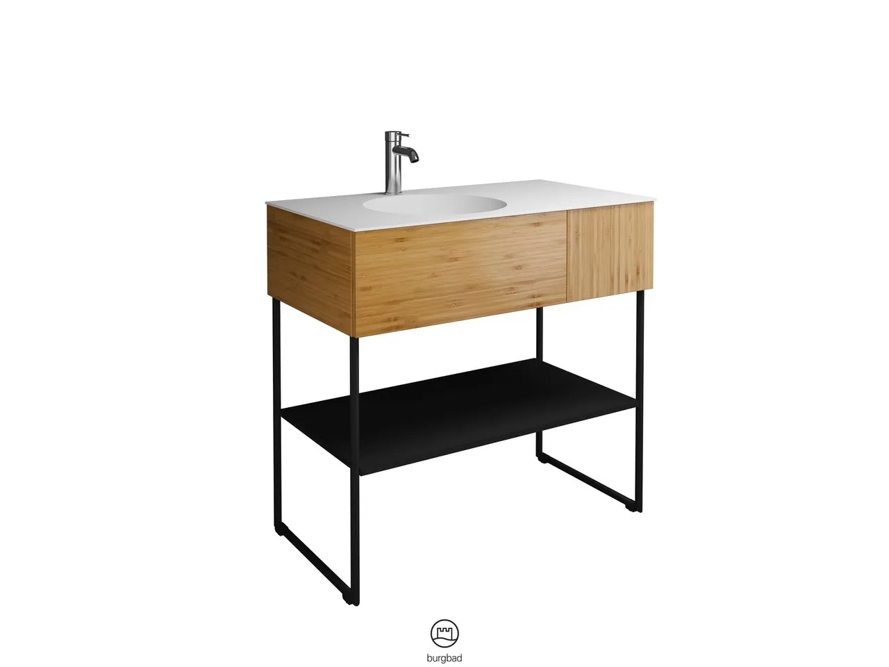 burgbad Coco Waschtisch Set, Mineralguss, Schwarz Seidenglanz burgbad Coco Waschtisch Set, Mineralguss, Schwarz Seidenglanz