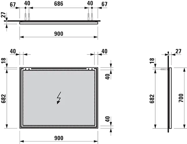 Laufen Spiegel „FRAME 25“ in Aluminium, glanzeloxiert