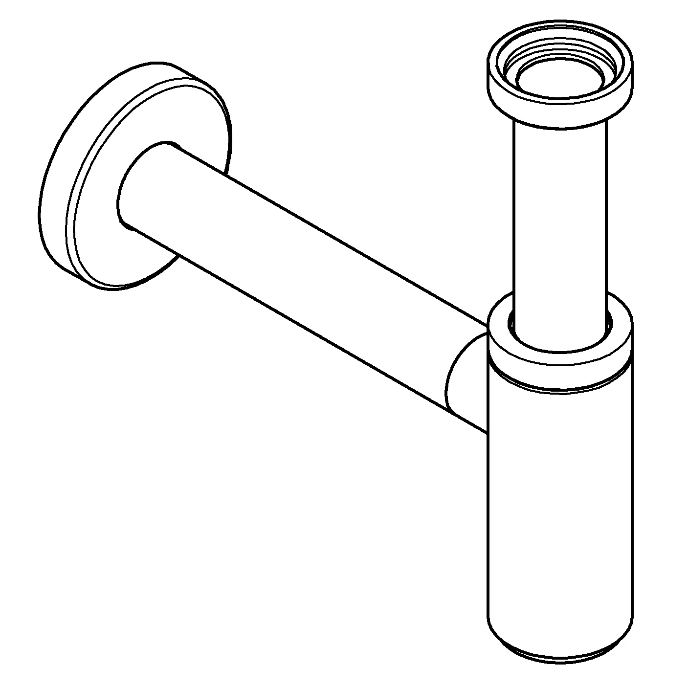 Geruchsverschluss 1 1/4'' 28912, für Waschtische, Messing, große Schubrosette, chrom