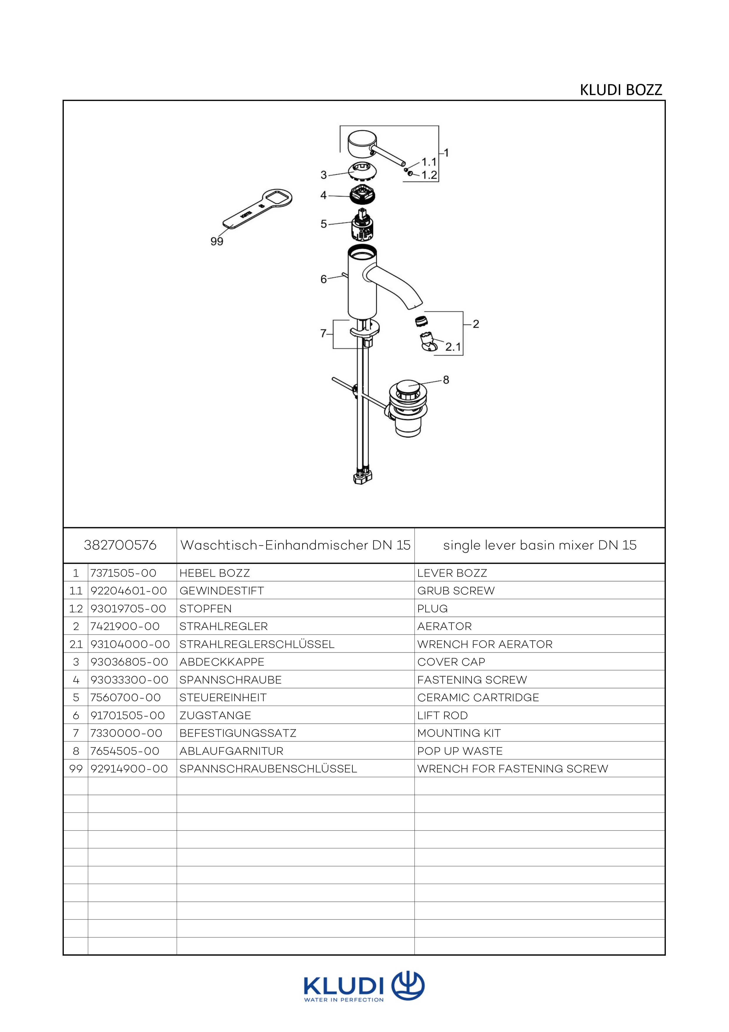 BOZZ WaschtischEHM 75mm Ablaufgarnitur chrom BOZZ WaschtischEHM 75mm Ablaufgarnitur chrom