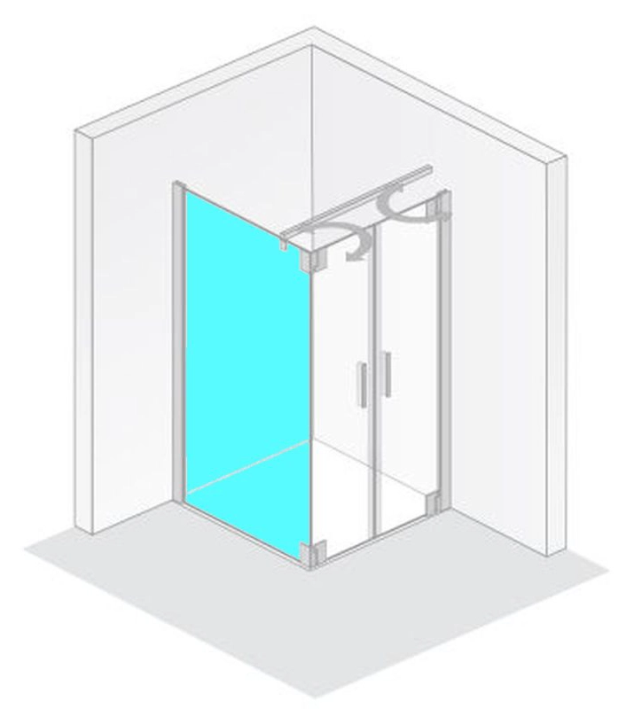 HSK Seitenwand „K2P“ Glas Carré, Profile Chromoptik (Alu Hochglanz poliert), für 800 mm, H: 2000 mm HSK Seitenwand „K2P“ Glas Carré, Profile Chromoptik (Alu Hochglanz poliert), für 800 mm, H: 2000 mm
