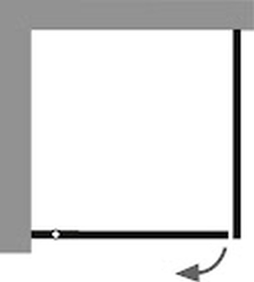 HSK teilgerahmt Seitenwand „Exklusiv 2.0“ Glas Bodennebel, Profile Schwarz-matt, für #Türbreite#, FM: 890 - 915 mm B: 900 mm H: 2000 mm