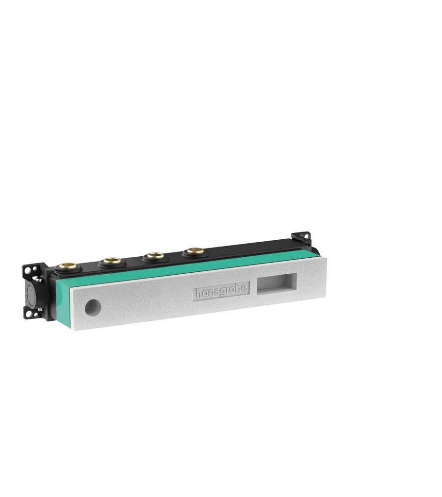Hansgrohe RainSelect Grundkörper für 2 Verbraucher – schallentkoppelt, horizontal montierbar, DN15/DN20, Rp 3/4, Einbautiefe 87–122 mm