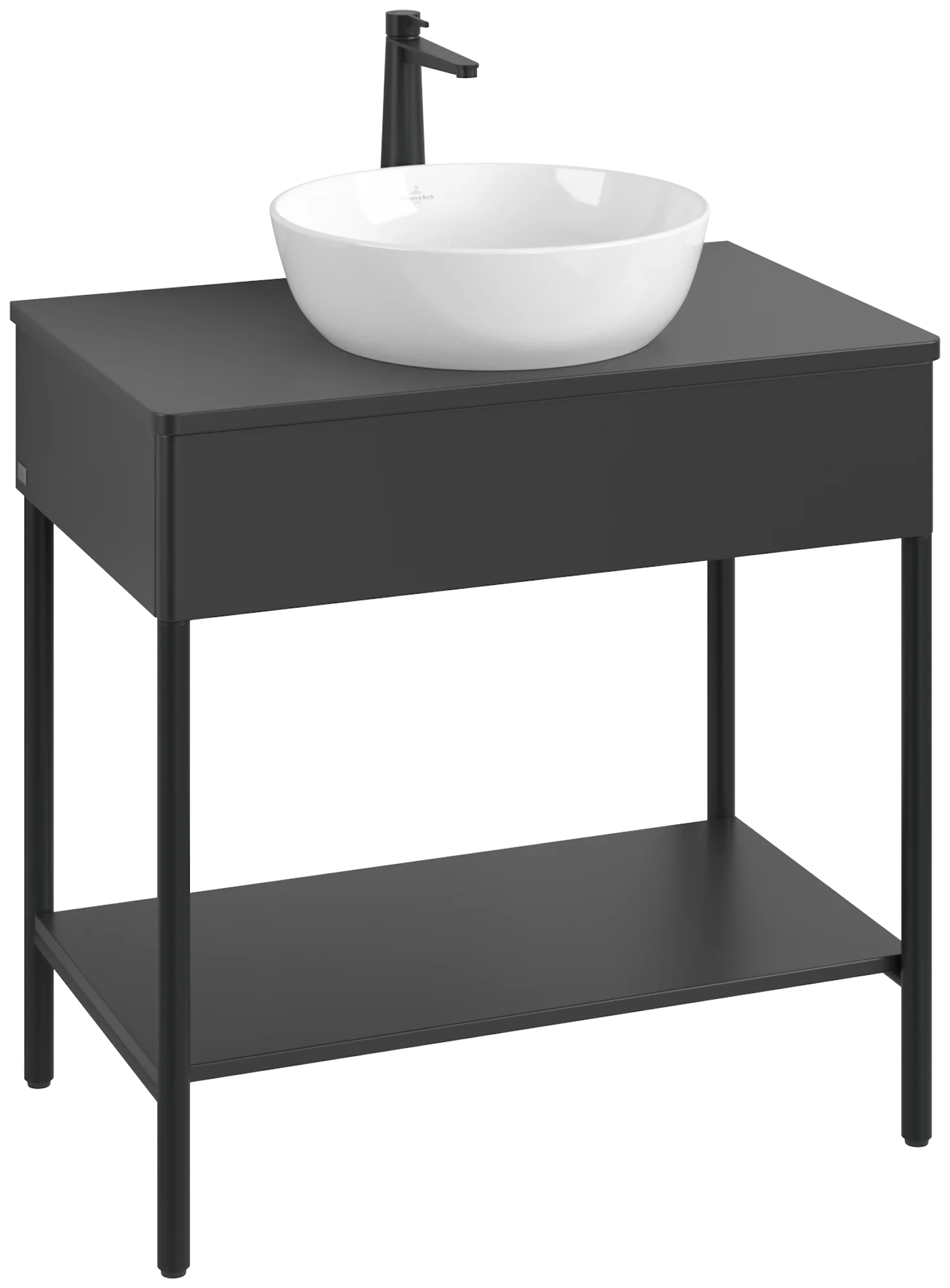 Villeroy & Boch Waschbeckenunterschrank Artis, 800x782x500 mm, Black Matt Lacquer, mit Beleuchtung und Push-to-open Funktion