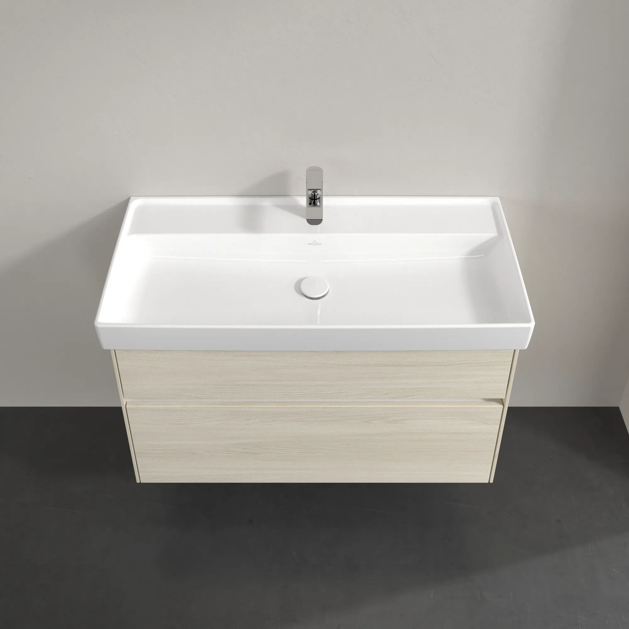 Villeroy & Boch Waschtischunterschrank „Collaro“ 954 × 546 × 444 mm White Oak, für Becken mittig, ohne Beleuchtung