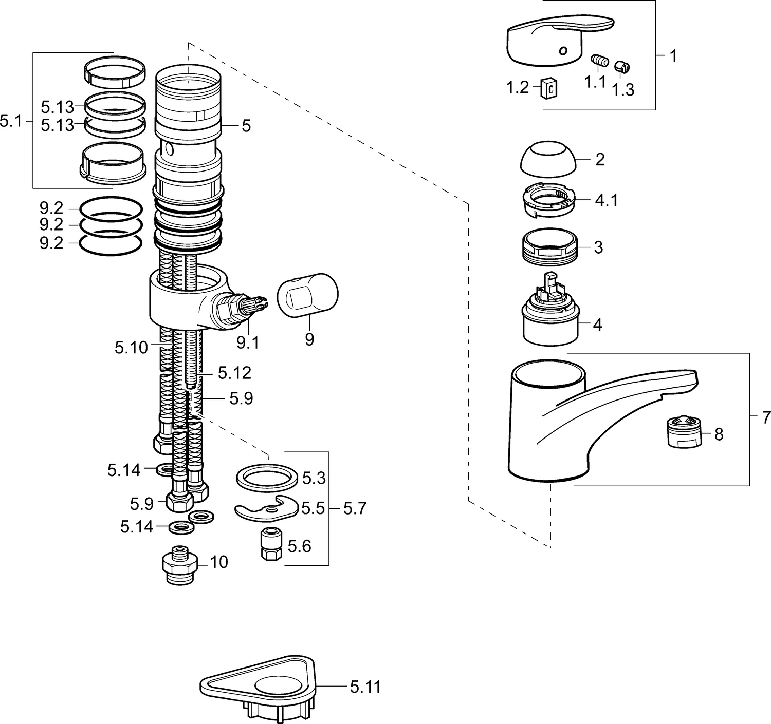 HansaMIX Einhebelmischer Küchenarmatur Chrom DN15 203mm