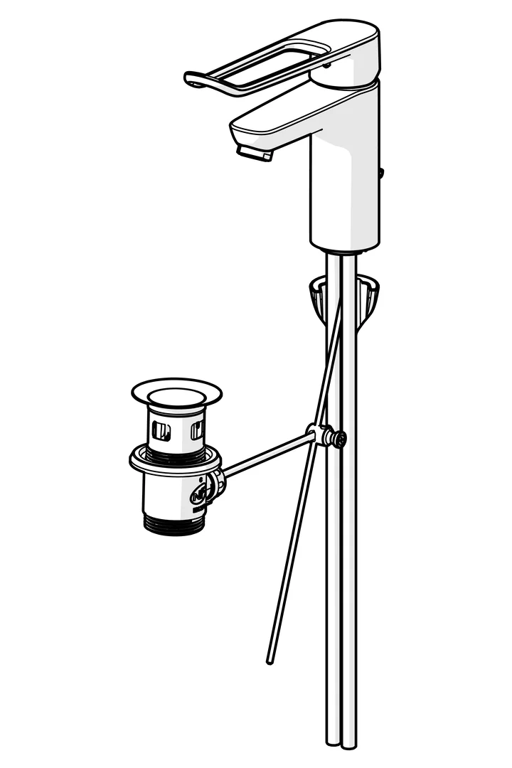 HansaCLINICA EHM WT-Batt. HansaCLINICA 4501, Standmontage, Einhebelmischer, Chrom