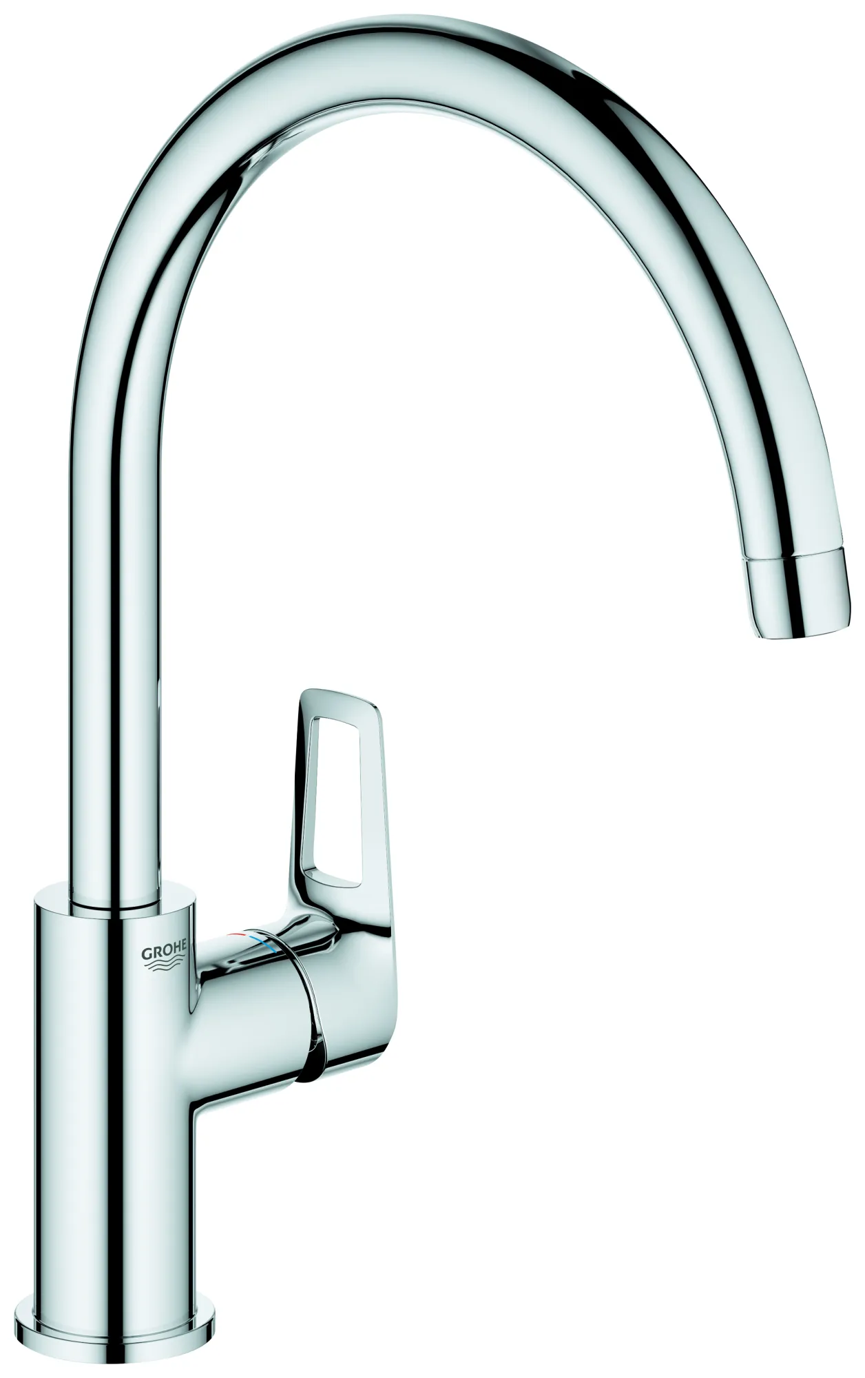 Einhand-Spültischbatterie BauLoop 31368_1, hoher Auslauf, Einlochmontage, getrennte innenliegende Wasserwege – kein Kontakt mit Blei oder Nickel, chrom Einhand-Spültischbatterie BauLoop 31368_1, hoher Auslauf, Einlochmontage, getrennte innenliegende Wasserwege – kein Kontakt mit Blei oder Nickel, chrom