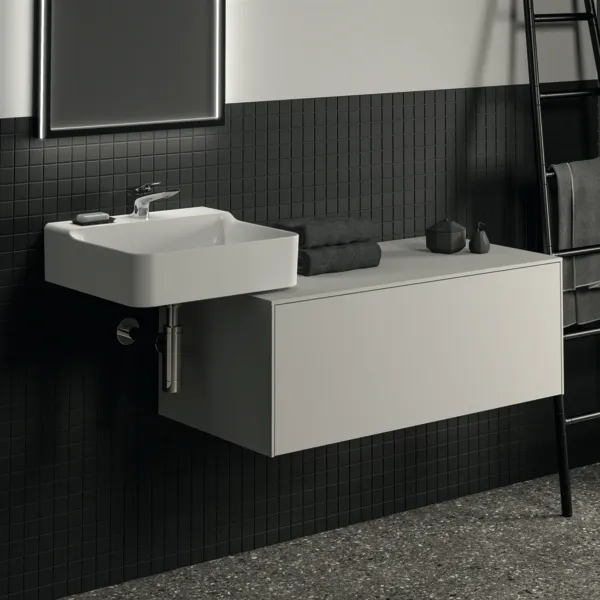 Ideal Standard Waschtischunterschrank „Conca“ 100,2 × 37 × 50,5 cm Weiß matt lackiert Ideal Standard Waschtischunterschrank „Conca“ 100,2 × 37 × 50,5 cm Weiß matt lackiert