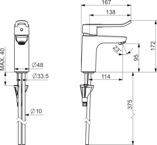 Einhebelmischer Waschtischbatterie „Clinica“ in Chrom Einhebelmischer Waschtischbatterie „Clinica“ in Chrom