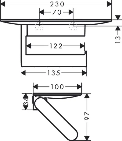 Papierrollenhalter WallStoris mitAblage mattschwarz Papierrollenhalter WallStoris mitAblage mattschwarz