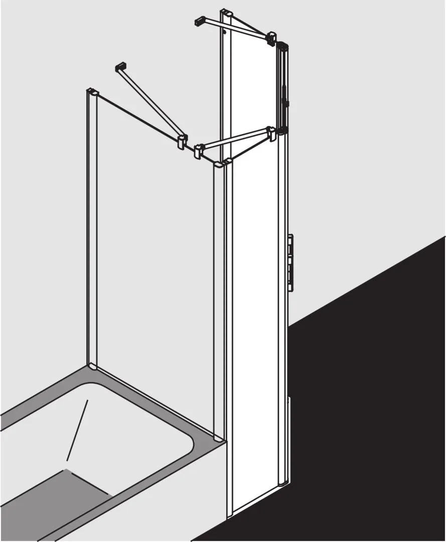 Kermi Duschdesign Fünfeck-Duschkabine mit Pendeltüren mit Festfeldern „PEGA“ Glas Klar, Profile Silber Hochglanz, BV: 865 - 890 mm GAK: 850 - 875 mm WE: 875 - 900 mm H: 1850 mm Kermi Duschdesign Fünfeck-Duschkabine mit Pendeltüren mit Festfeldern „PEGA“ Glas Klar, Profile Silber Hochglanz, BV: 865 - 890 mm GAK: 850 - 875 mm WE: 875 - 900 mm H: 1850 mm