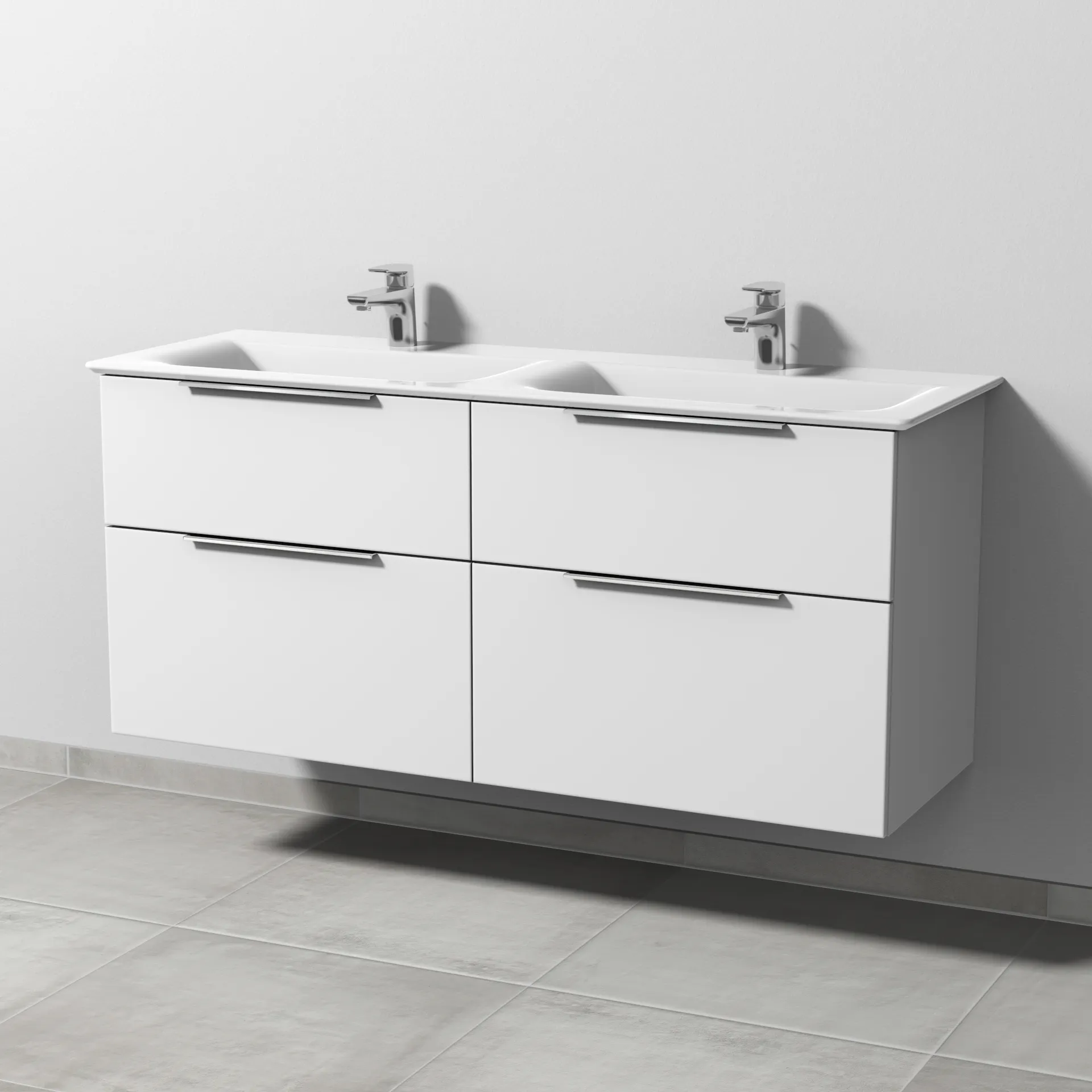 Sanipa Waschtischunterschrank „3way“ 1290 × 585 × 437 mm in Weiß-Soft, mit Hahnlochbohrung Sanipa Waschtischunterschrank „3way“ 1290 × 585 × 437 mm in Weiß-Soft, mit Hahnlochbohrung