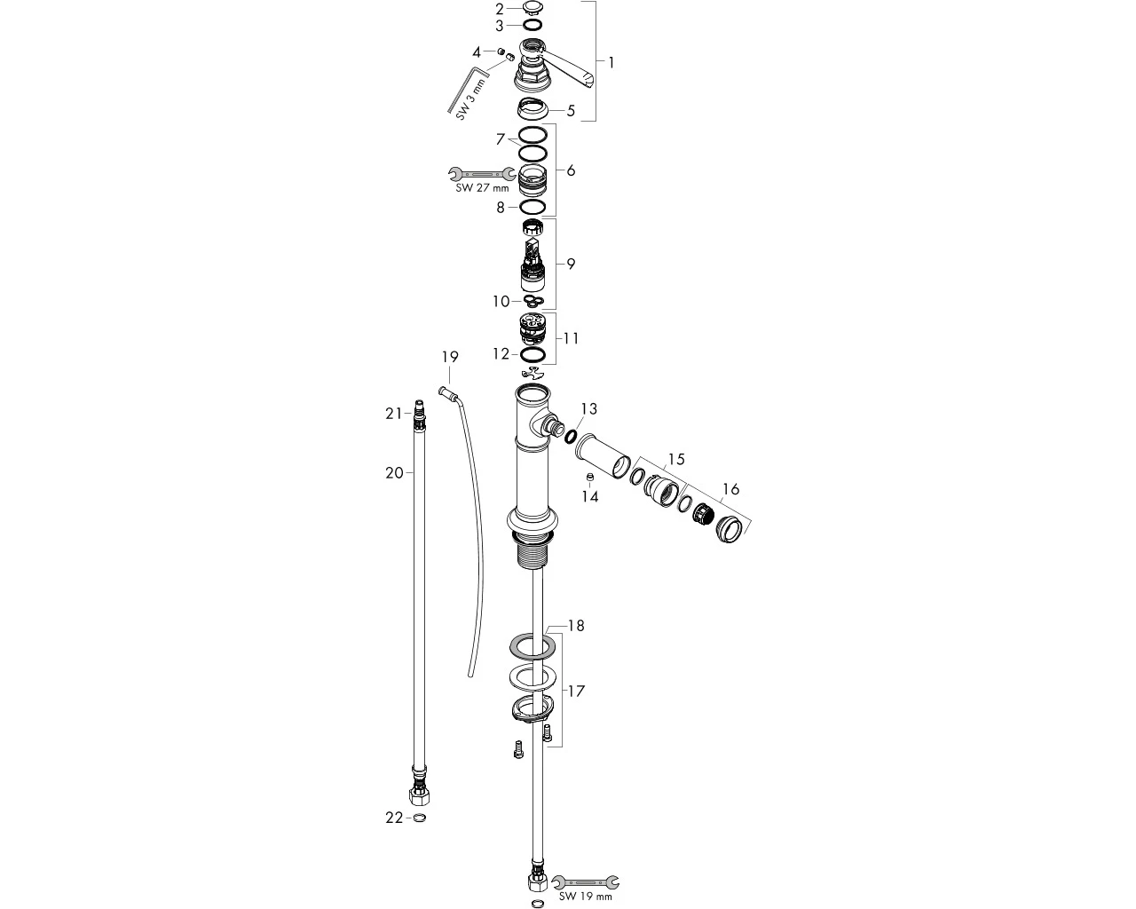 Bidetmischer 100 Axor Montreux chrom