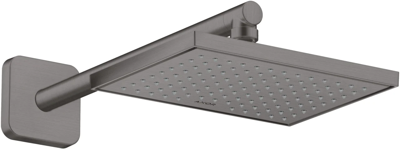 Hansgrohe AXOR ShowerSolutions Kopfbrause 1jet EcoSmart+ Brushed Black Chrome, 245 x 185 mm, winkelverstellbar, für Durchlauferhitzer geeignet