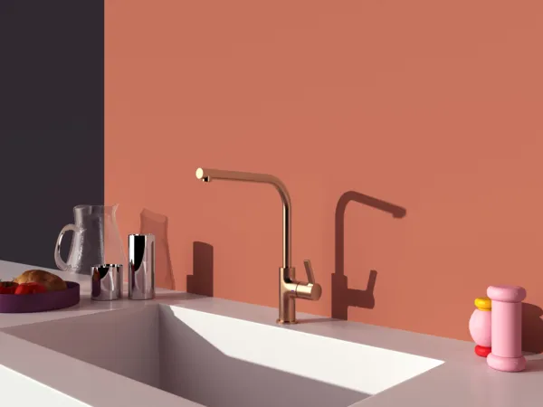 Küchenarmatur Gusto Ausladung 232mm L-Auslauf Brushed Gold Küchenarmatur Gusto Ausladung 232mm L-Auslauf Brushed Gold