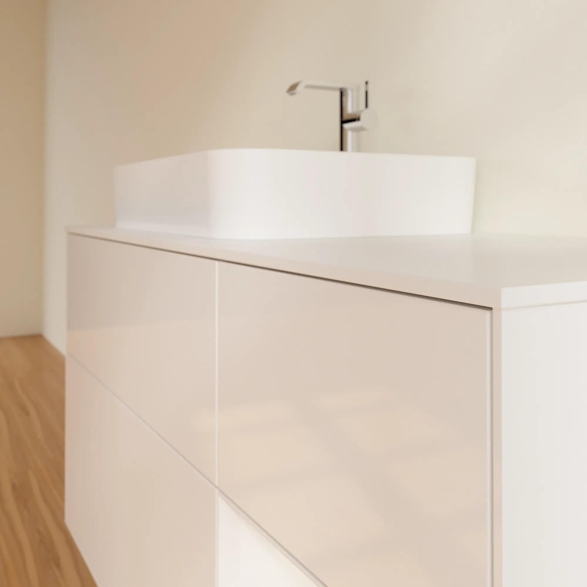 Villeroy & Boch Finion Waschbeckenunterschrank F40 1200x603x501mm Glossy White Lacquer / Glass White Matt Villeroy & Boch Finion Waschbeckenunterschrank F40 1200x603x501mm Glossy White Lacquer / Glass White Matt