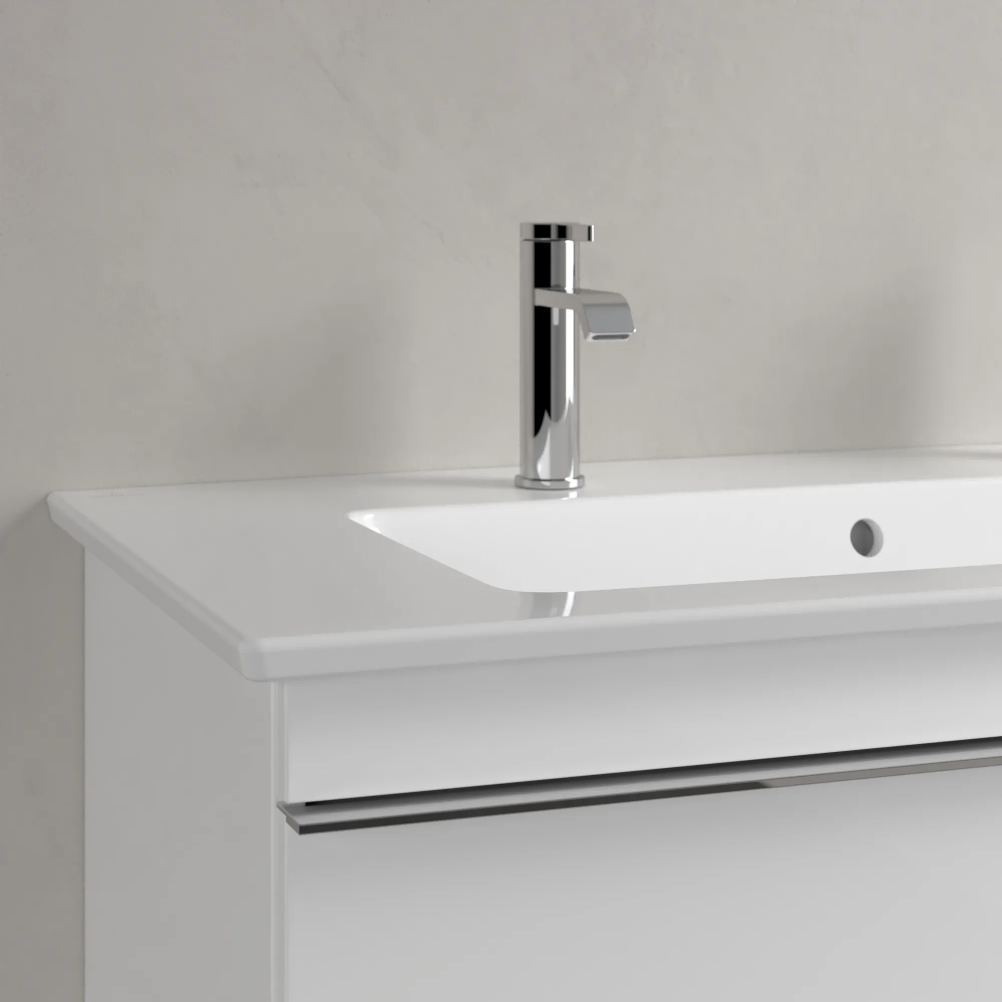 Villeroy & Boch Wandwaschtisch „Venticello“ 1000 × 500 × 170 mm, für Becken mittig, Hahnlochposition links und rechts, mit Hahnlochbohrung in Weiß Alpin