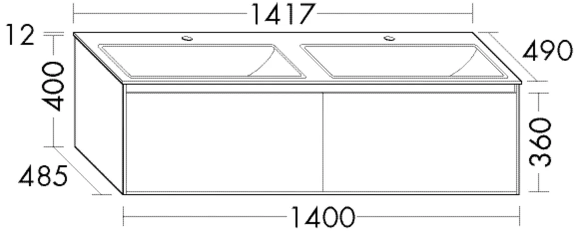 burgbad Badmöbelset „rc40Solitaire“ 145,7 × 45,2 cm in Eiche Weiß
