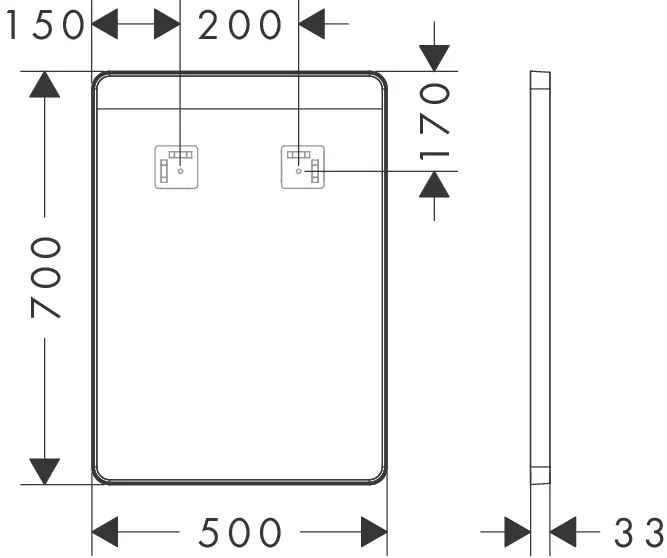 Hansgrohe Spiegel „Xarita Lite Q“ in Mattweiß Hansgrohe Spiegel „Xarita Lite Q“ in Mattweiß