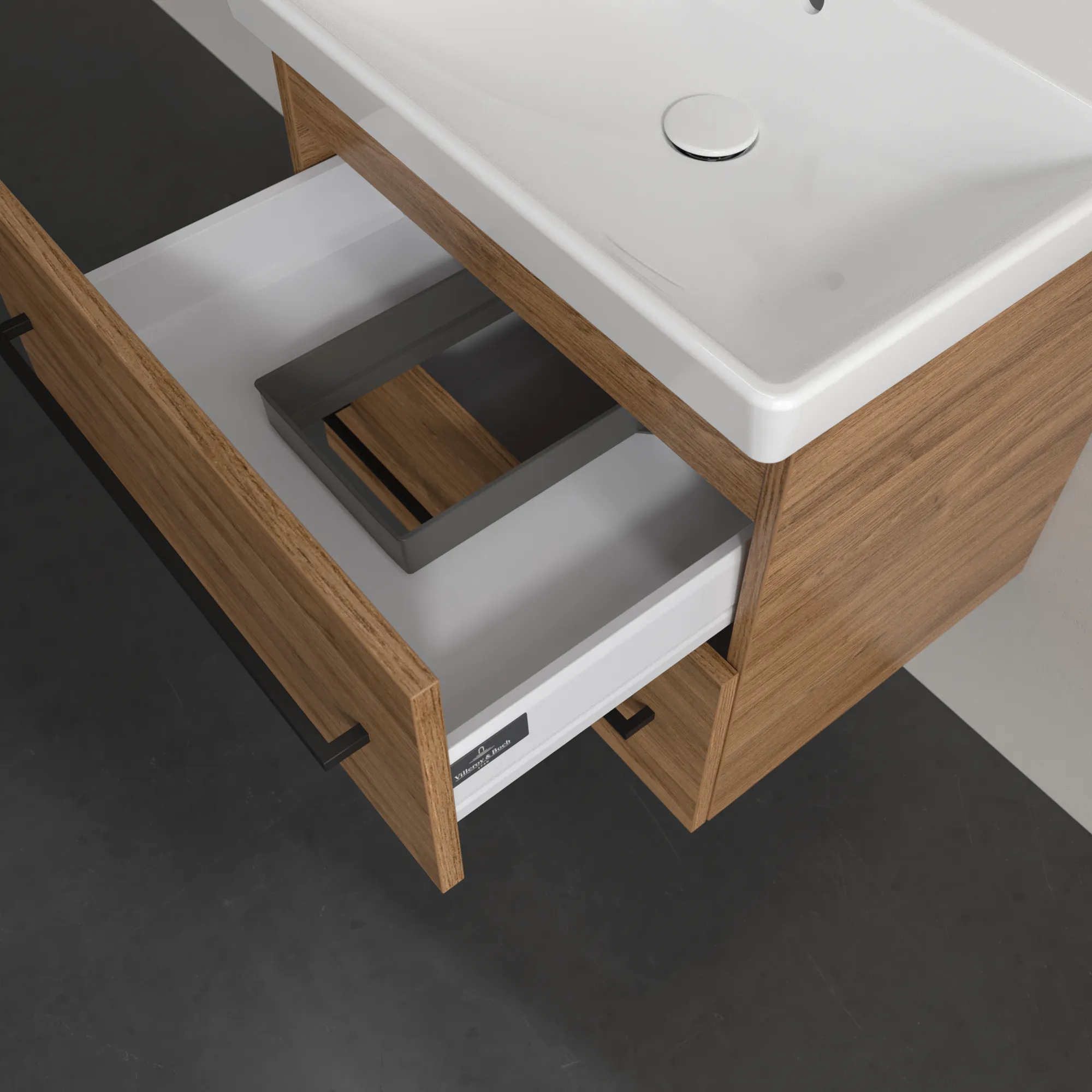 Villeroy & Boch Waschtischunterschrank „Avento“ für Schrankwaschtisch 580 × 514 × 452 mm Kansas Oak, Soft Closing Villeroy & Boch Waschtischunterschrank „Avento“ für Schrankwaschtisch 580 × 514 × 452 mm Kansas Oak, Soft Closing