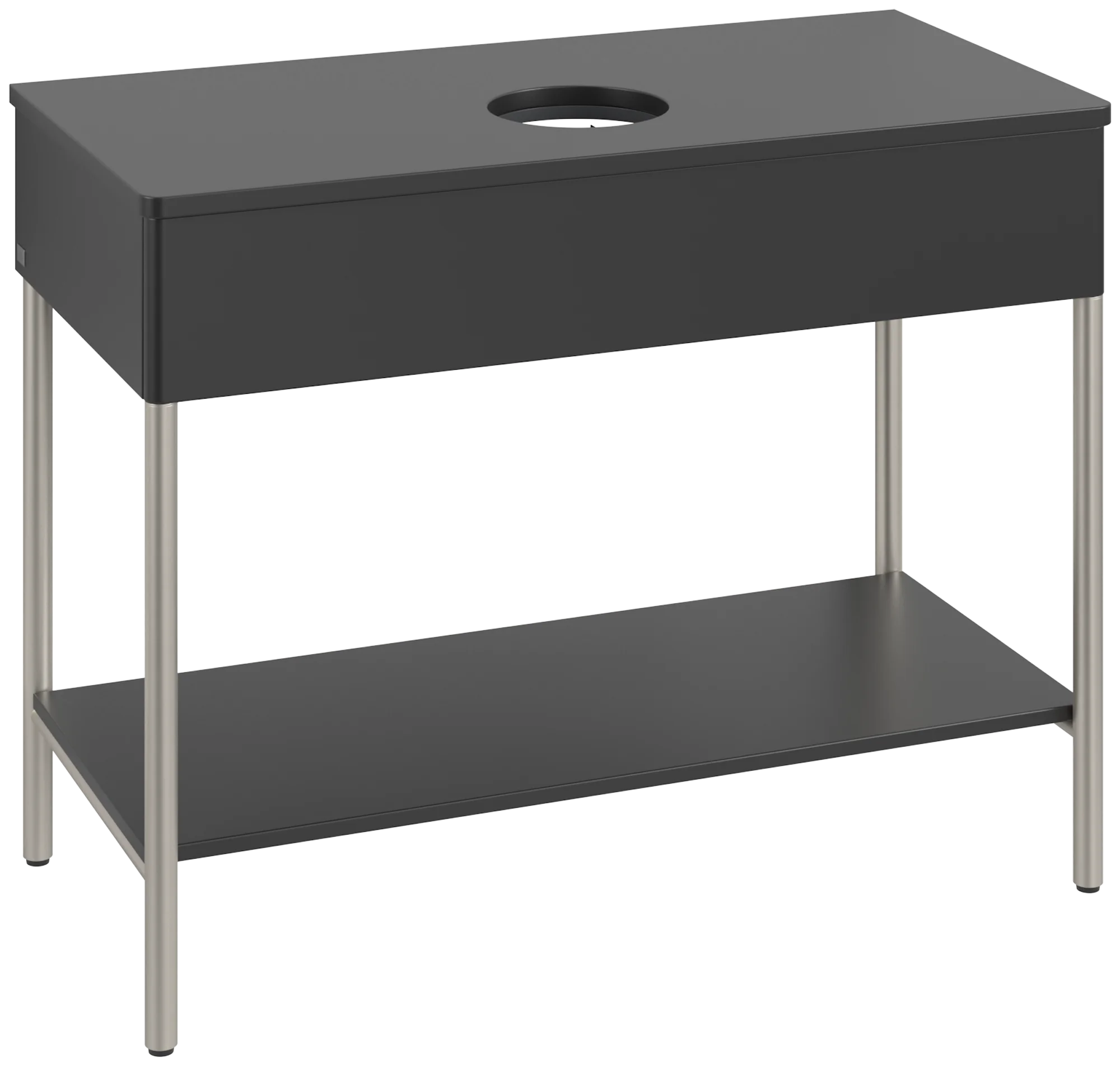 Villeroy & Boch Waschbeckenunterschrank Artis K64010, 1000x782x500mm, Black Matt Lacquer, mit Metallgestell, Push-to-open Funktion