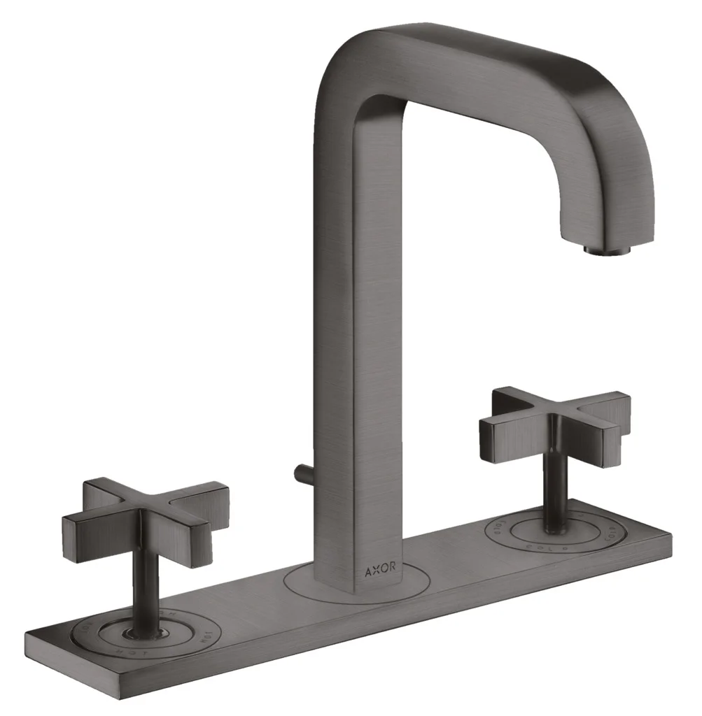 Hansgrohe AXOR Citterio 3-Loch Waschtischarmatur Brushed Black Chrome, ComfortZone 170, Ausladung 140 mm, Kreuzgriff, Normalstrahl Hansgrohe AXOR Citterio 3-Loch Waschtischarmatur Brushed Black Chrome, ComfortZone 170, Ausladung 140 mm, Kreuzgriff, Normalstrahl