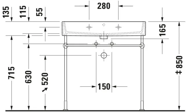 Wandwaschtisch „Vero Air“, mit Überlauf, Hahnlochposition mittig Wandwaschtisch „Vero Air“, mit Überlauf, Hahnlochposition mittig