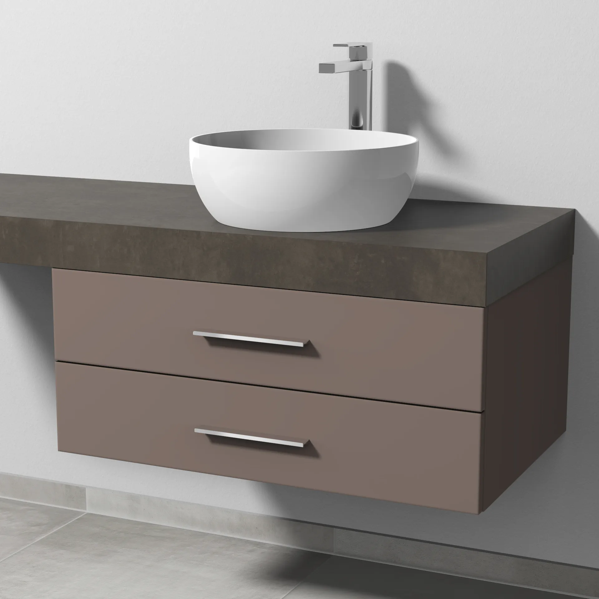 Sanipa Waschtischunterschrank „2morrow“ 800 × 340 × 520 mm in Taupe (matt)