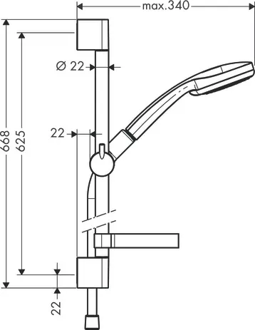 Brausenset Croma 100 Vario/Unica'C 650mm chrom 9,4 l/min m.Cassetta Brausenset Croma 100 Vario/Unica'C 650mm chrom 9,4 l/min m.Cassetta