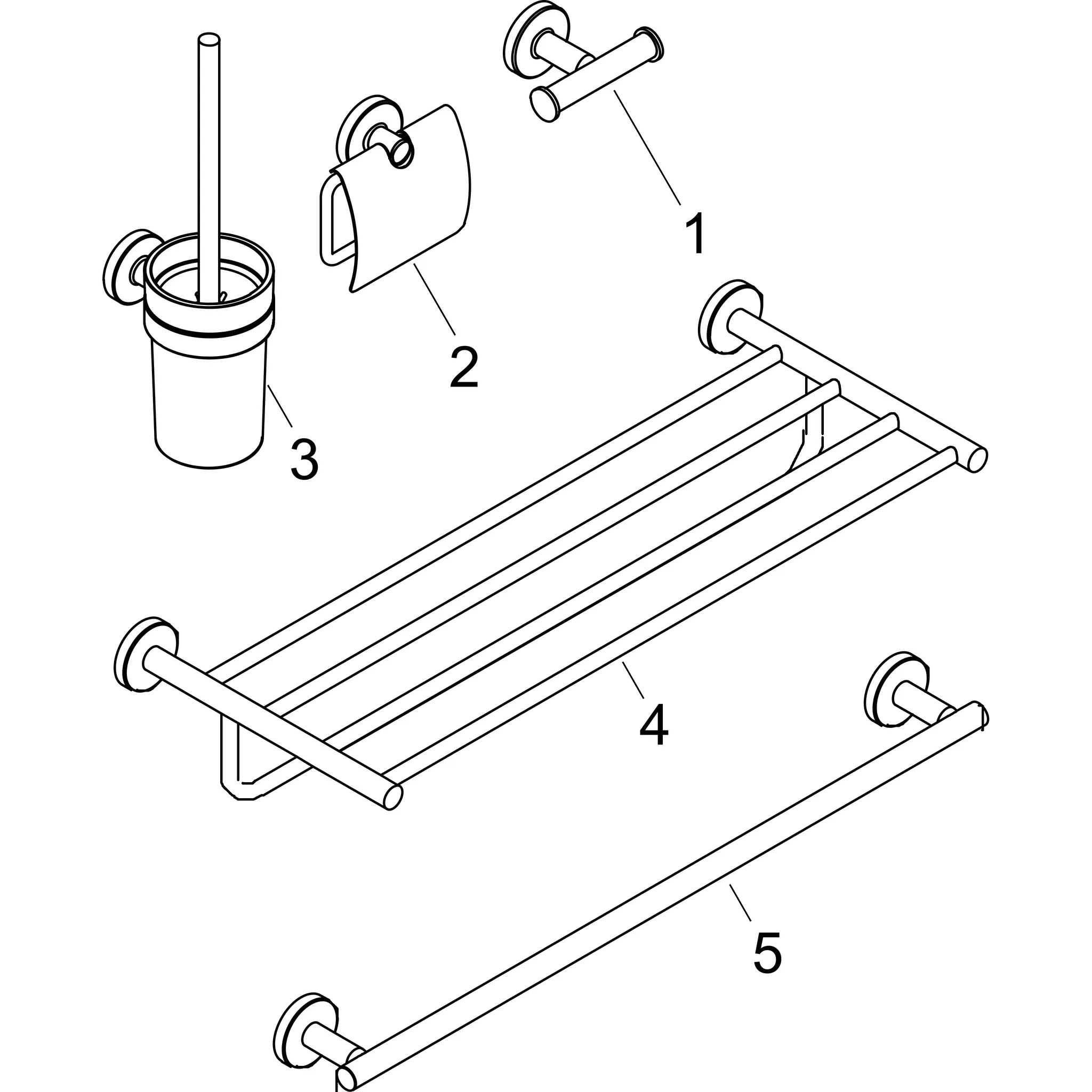 Hansgrohe Logis Universal Bad-Accessoire Set 5-teilig, Chrom Hansgrohe Logis Universal Bad-Accessoire Set 5-teilig, Chrom